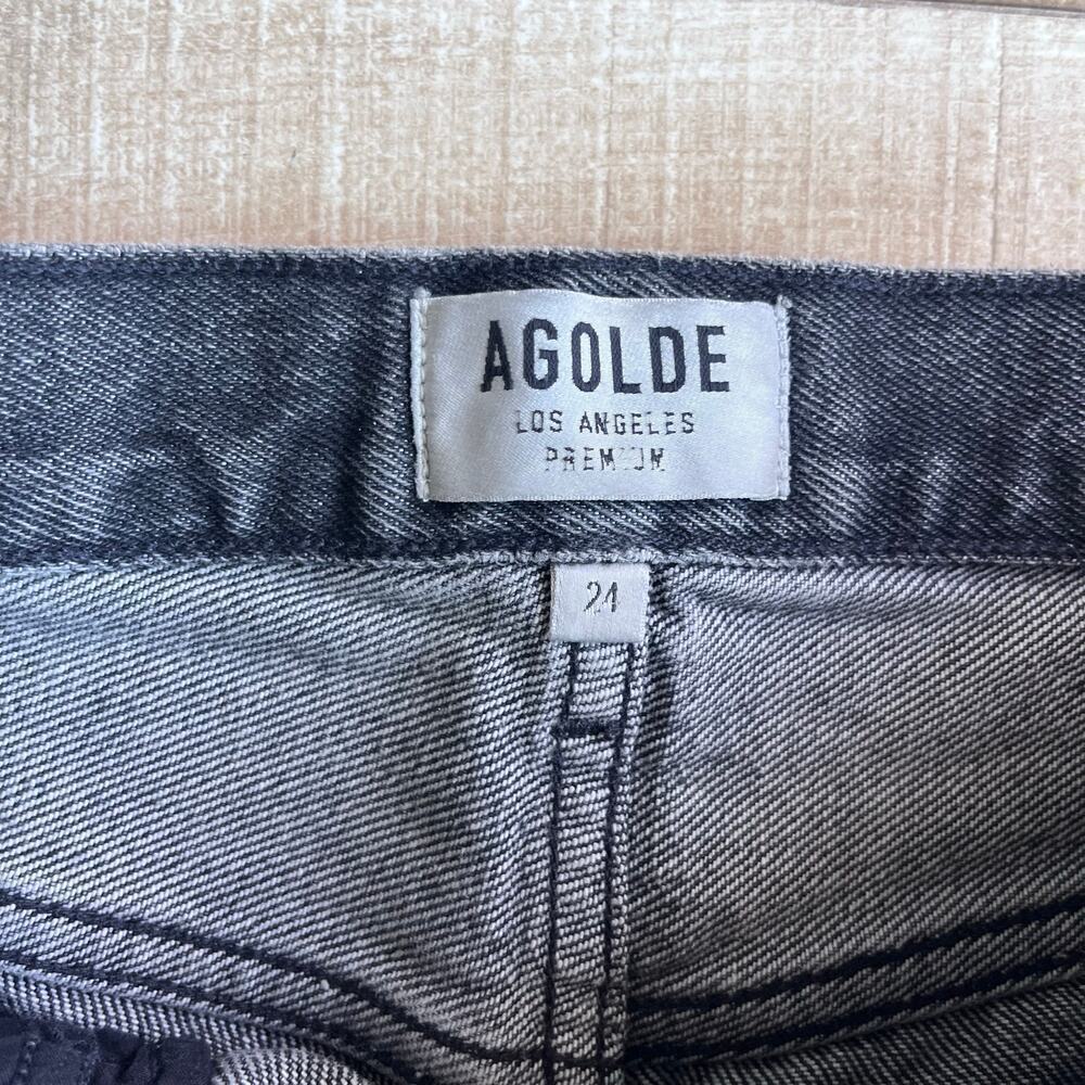 AGOLDE Micah Helix Black Denim Shorts Size 24 - Picture 3 of 6